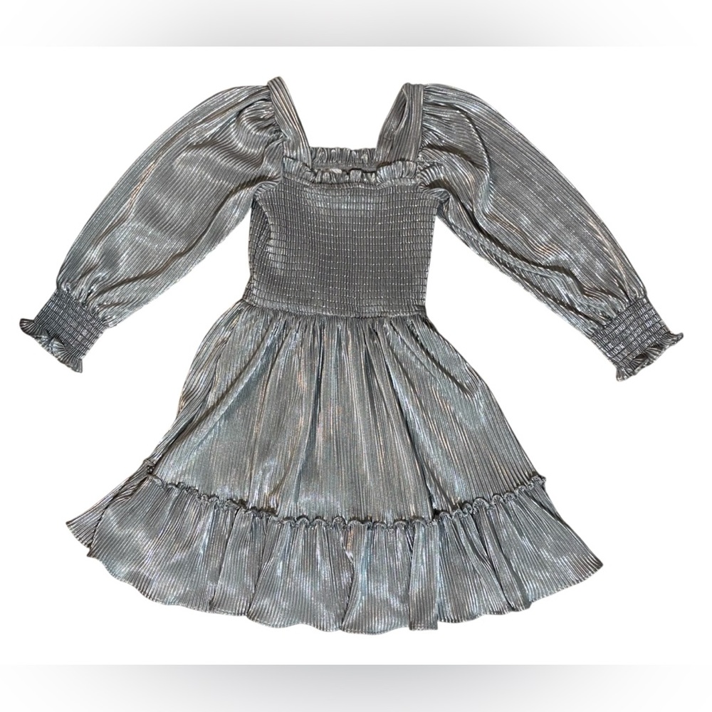 Girl Metallic Silver Formal Dress Size 12